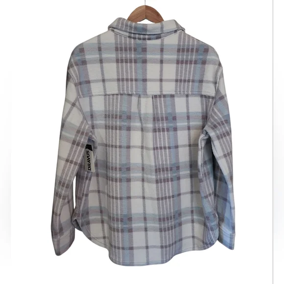 Women's Dravus Plush Fleece Plaid Button Down Zumiez Cozy Club Small - Picture 7 of 14